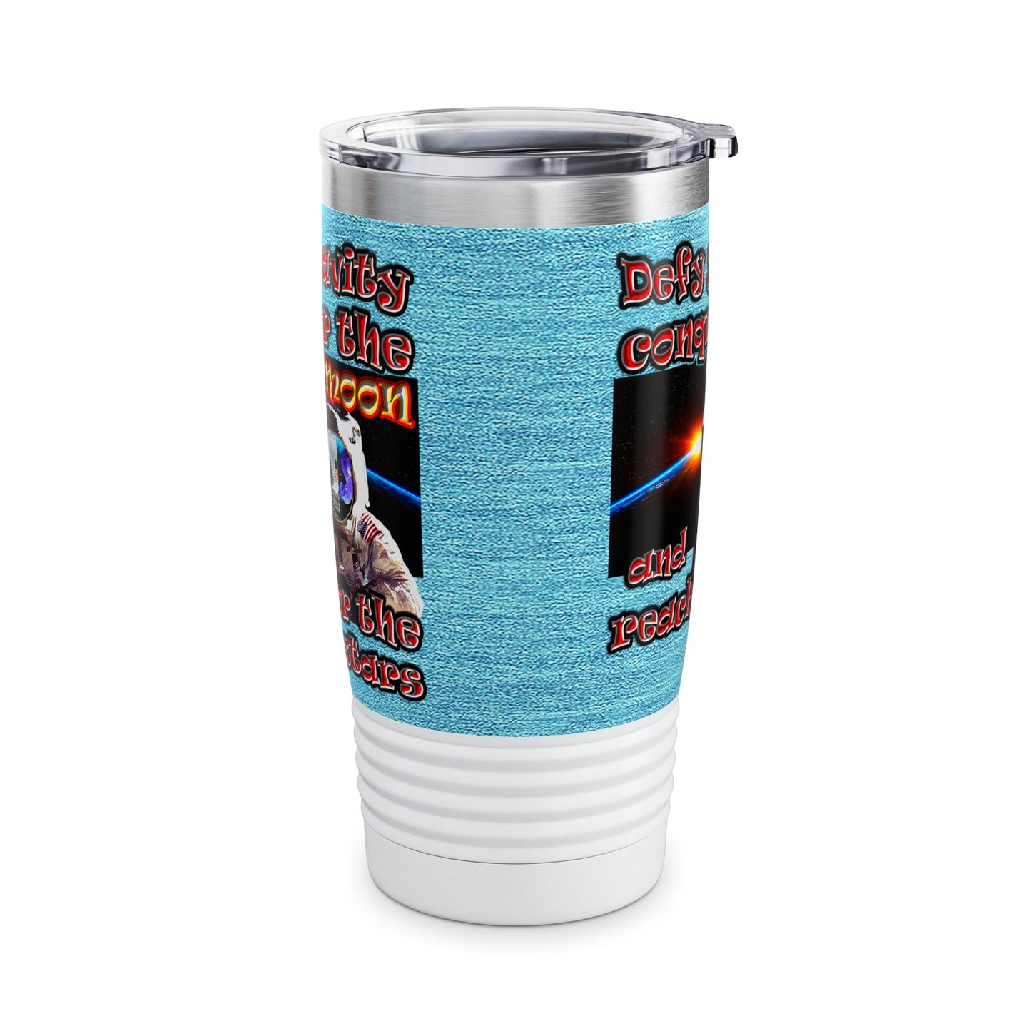 defy conquer reach - Ringneck Tumbler, 20oz (faded blue)