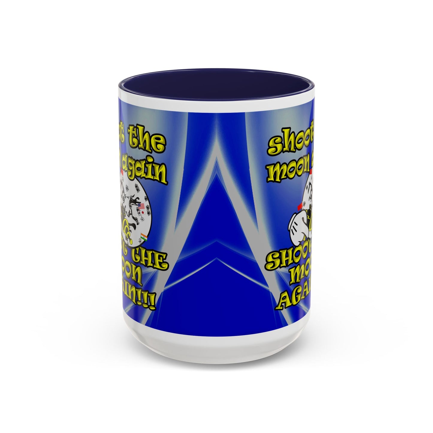 shoot the moon again - Accent Mug (blue-white wave)