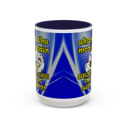 shoot the moon again - Accent Mug (blue-white wave)