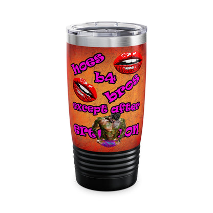 hoes b4 bros - Ringneck Tumbler, 20oz (burnt orange)