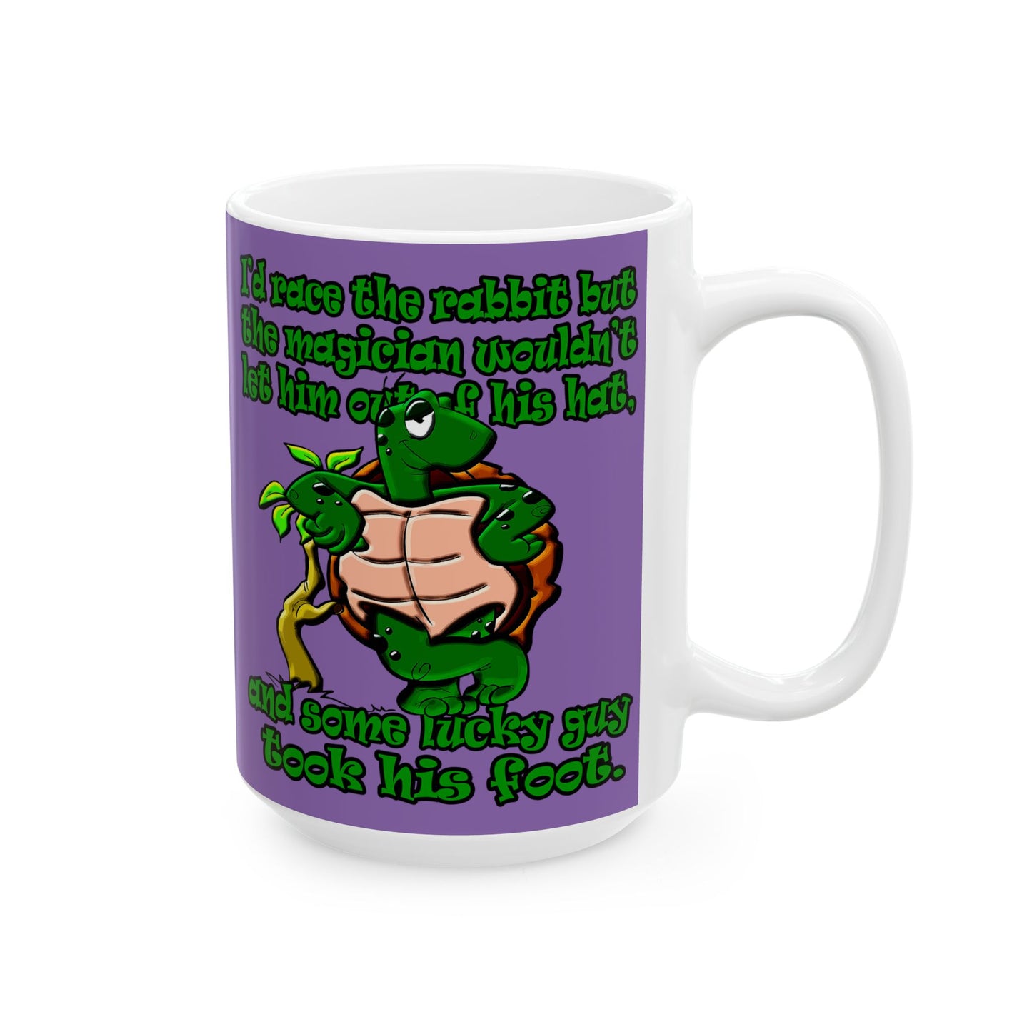 turtle race - White Mug (light purple)