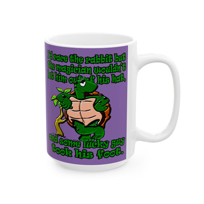 turtle race - White Mug (light purple)