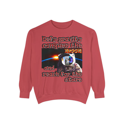 defy conquer reach - Unisex Garment-Dyed Sweatshirt