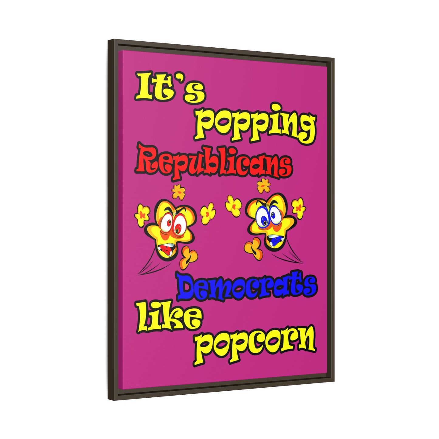 popping like popcorn - framed canvas art (pink)