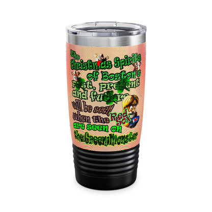 christmas spirits of boston - Ringneck Tumbler, 20oz (yellow-orange wave)