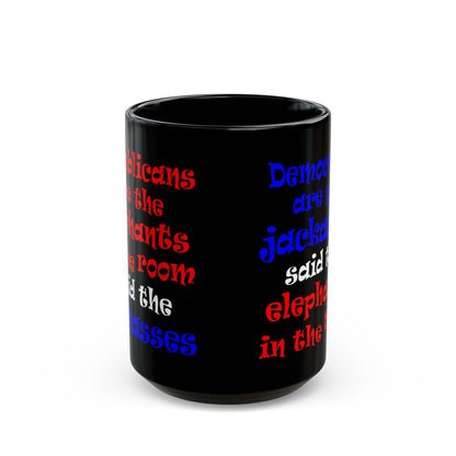 donkeys and elephants - Black Mug (black)