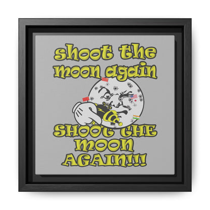 shoot the moon again - framed canvas art (light grey)