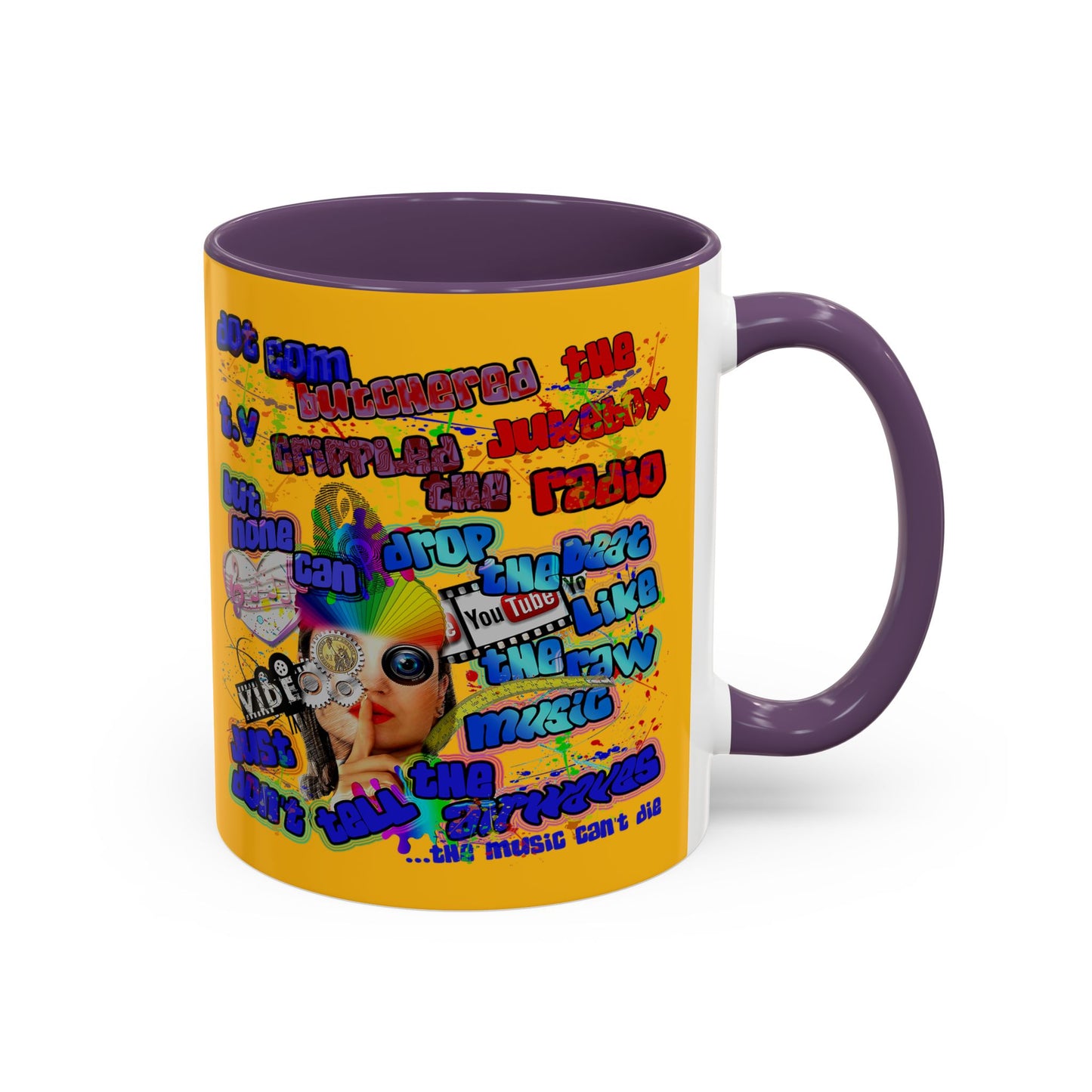 drop the beat - Accent Mug (yellow)