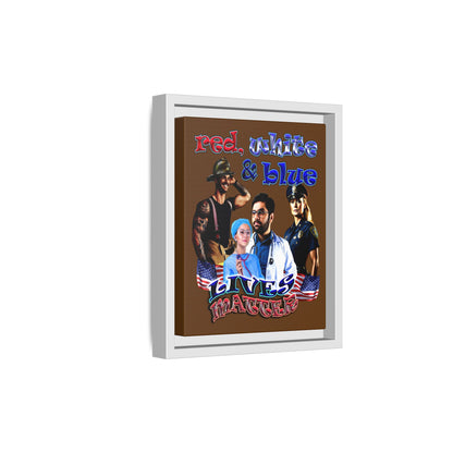 rw&b lives matter - framed canvas art (brown)