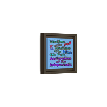 declaration of the independents - framed canvas art (light blue)