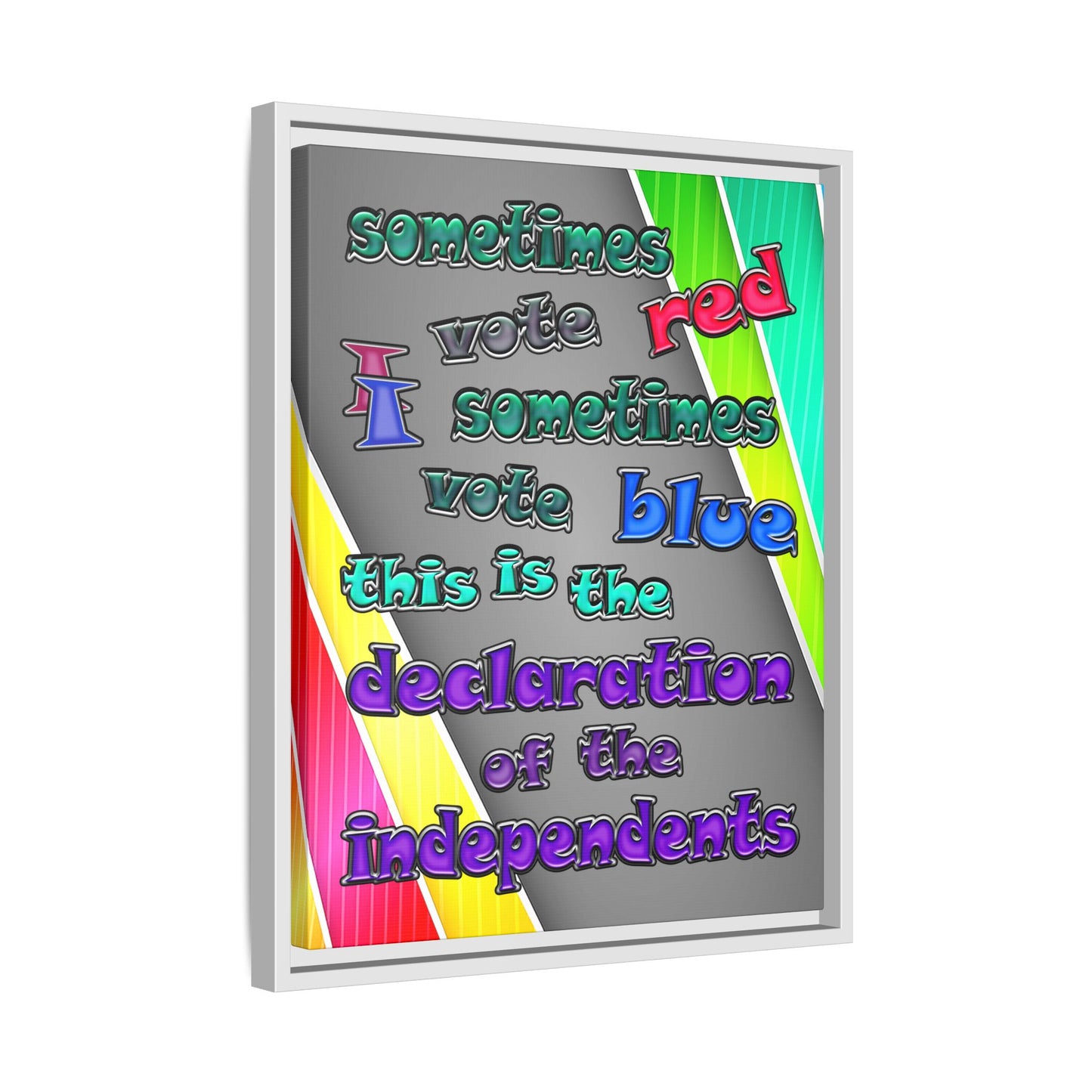 declaration of the independents - framed canvas art (rainbow split)