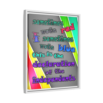 declaration of the independents - framed canvas art (rainbow split)
