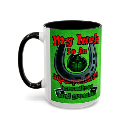 my luck - Accent Mug (green turf)