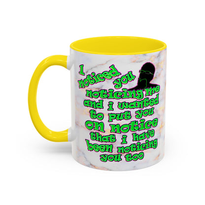 noticed you noticing - Accent Mug (white marble)