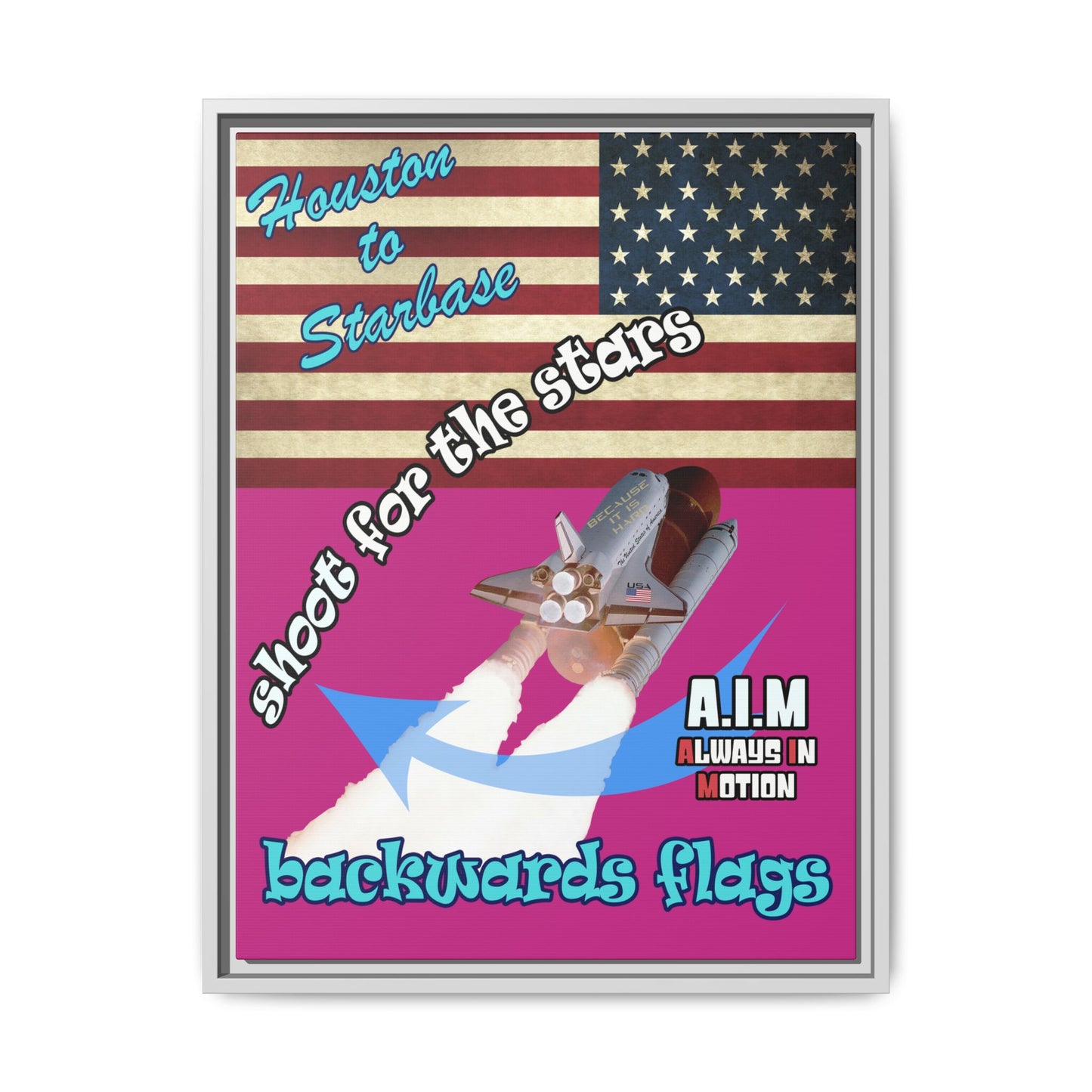 shoot for the stars - framed canvas art (pink)