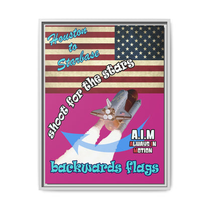 shoot for the stars - framed canvas art (pink)