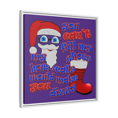 santa's shoes - framed canvas art (purple)