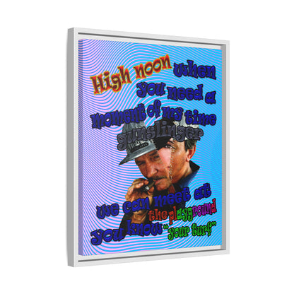 high noon - framed canvas art (light blue-purple wave)