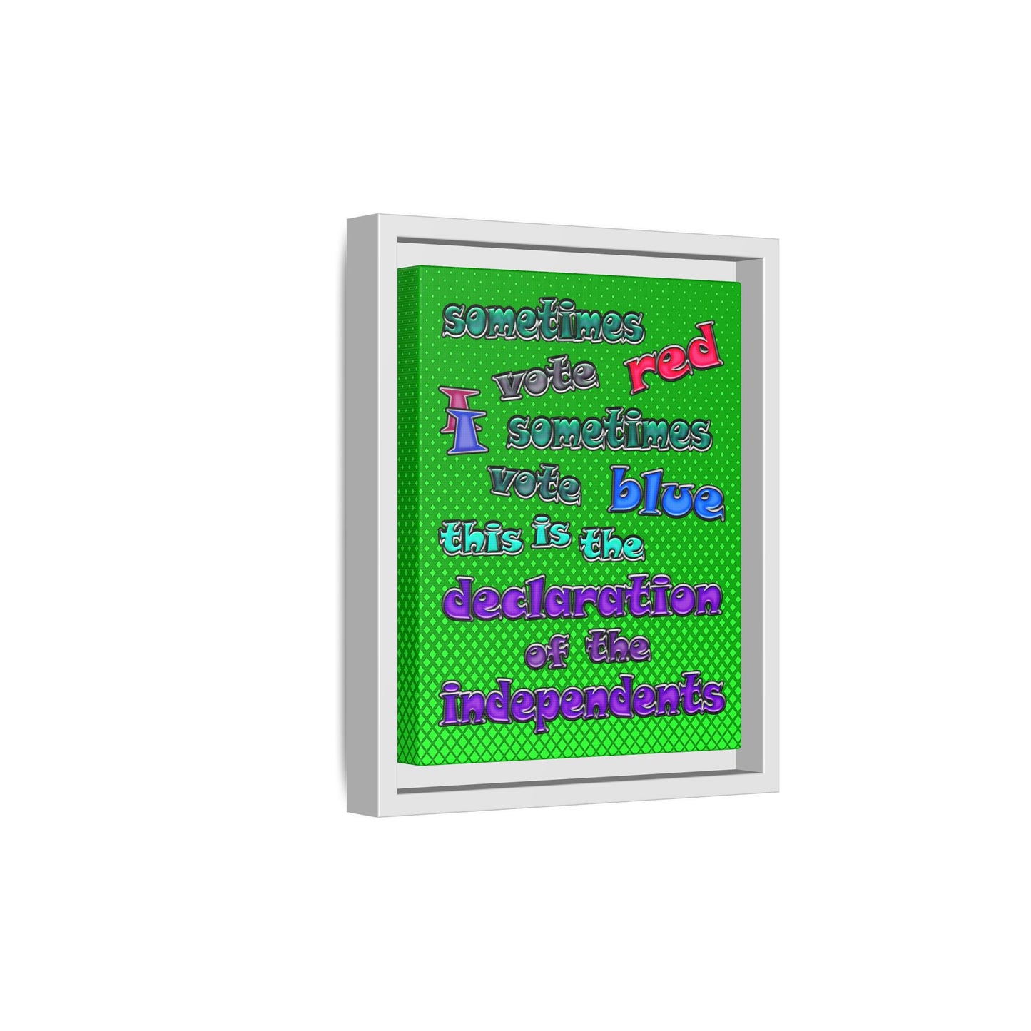 declaration of the independents - framed canvas art (logo green)