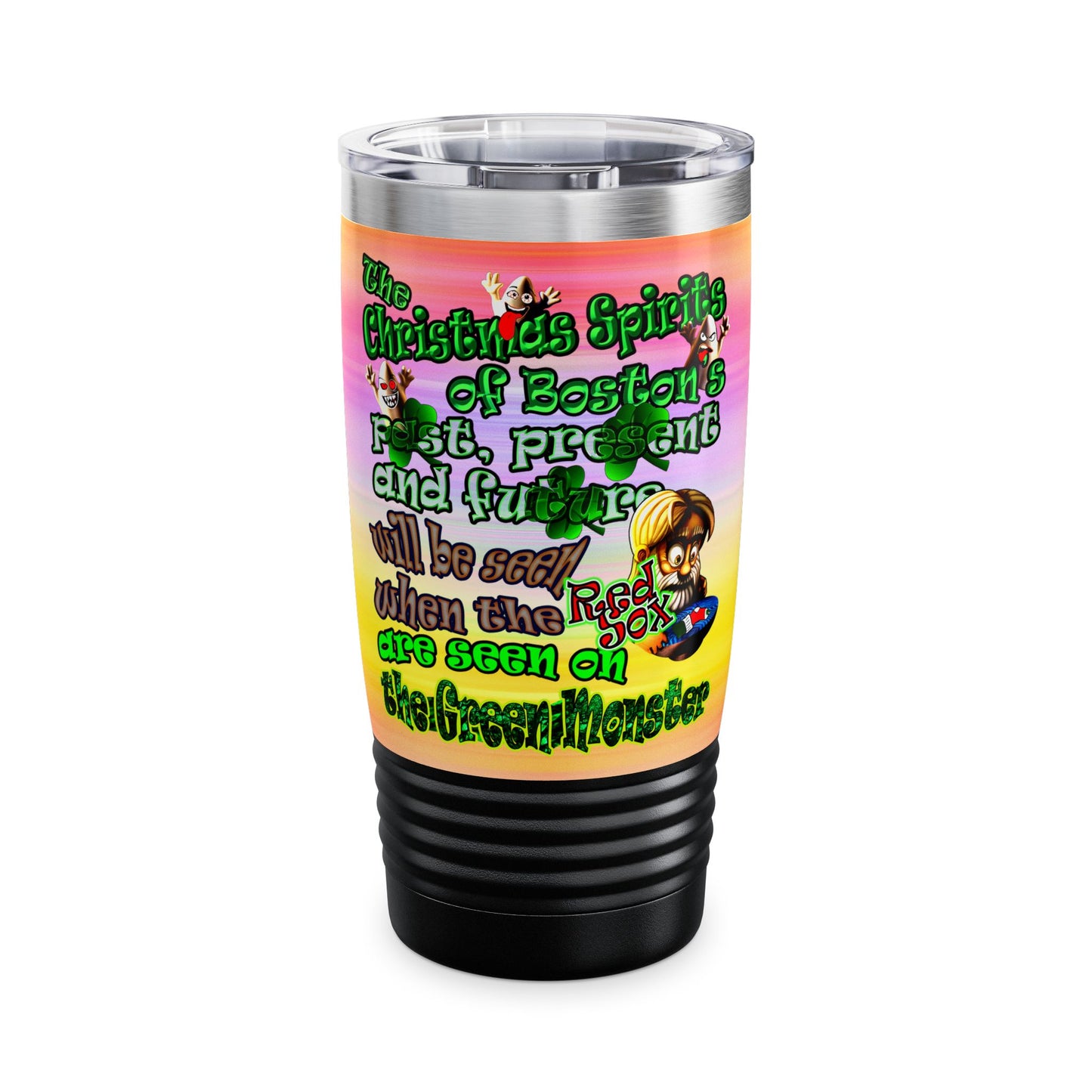 christmas spirits of boston - Ringneck Tumbler, 20oz (color blur)