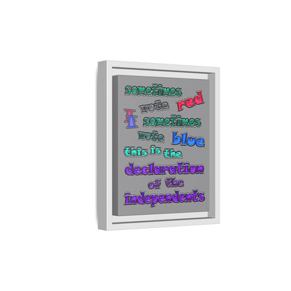 declaration of the independents - framed canvas art (grey)