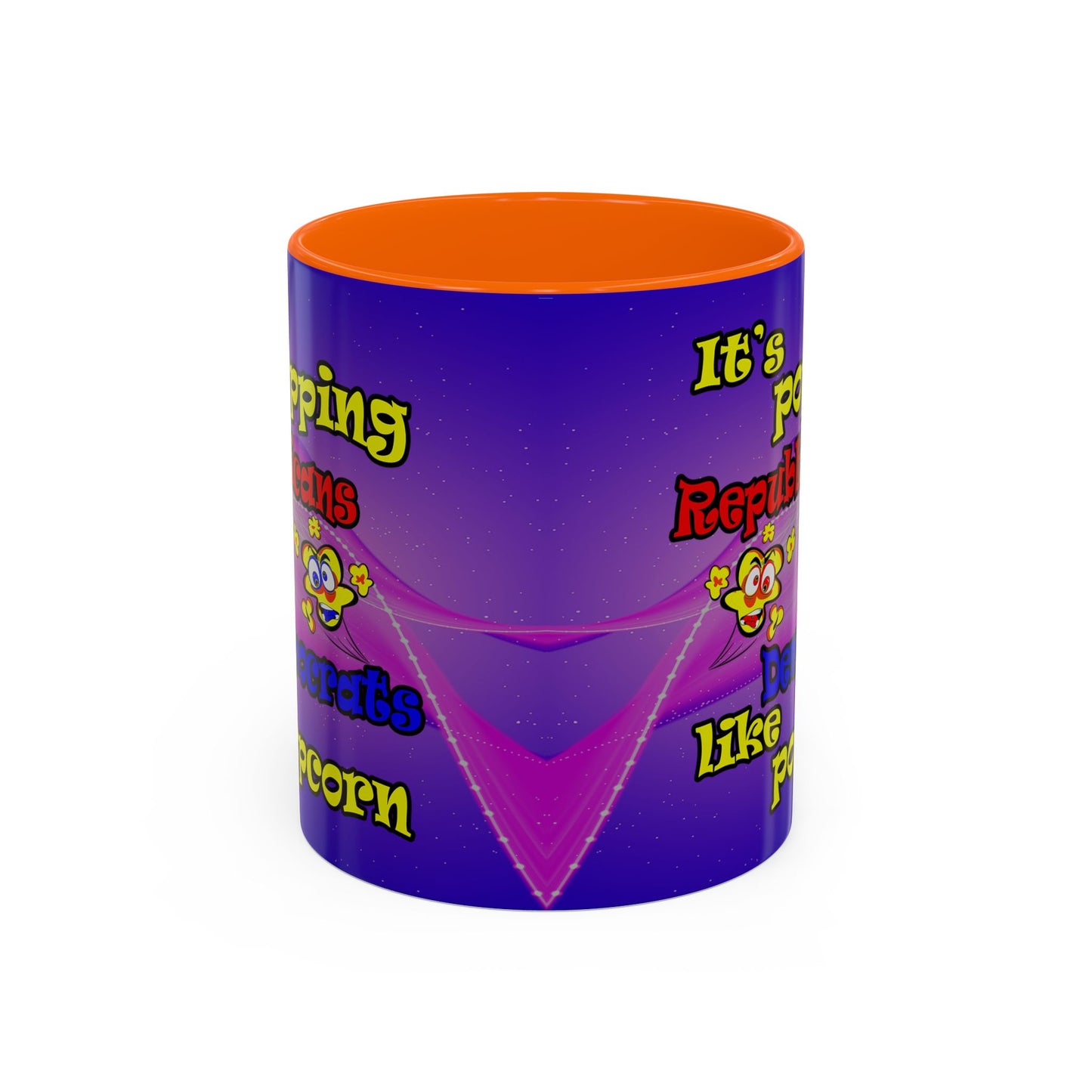 popping like popcorn - Accent Mug (purple-pink wave)