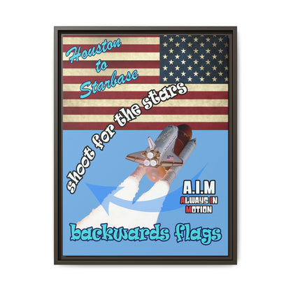 shoot for the stars - framed canvas art (light blue)
