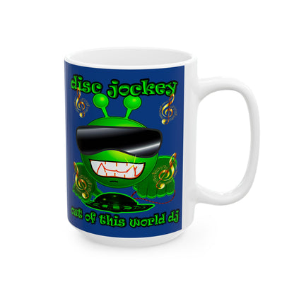 disc jockey - White Mug (dark blue)