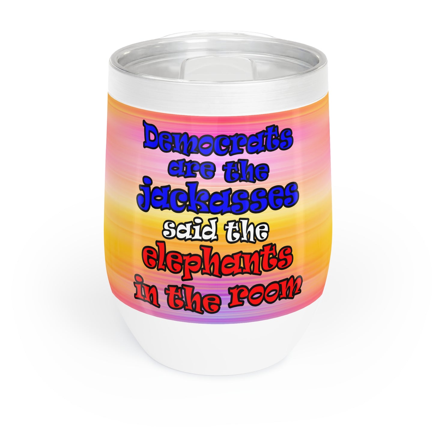 donkeys and elephants - Chill Wine Tumbler (color blur)