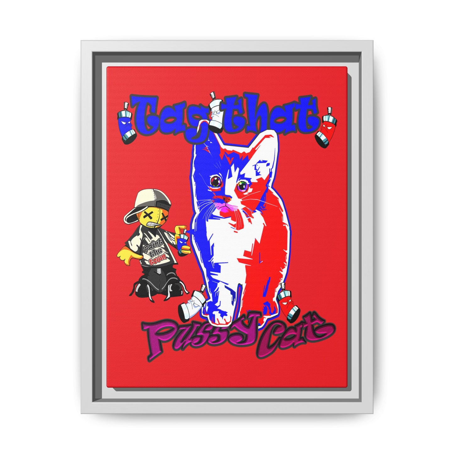 tag that - framed canvas art (red)