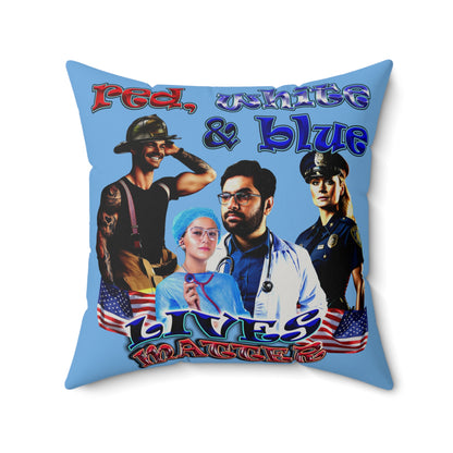 rw&b lives matter - Faux Suede Square Pillow - (light blue)