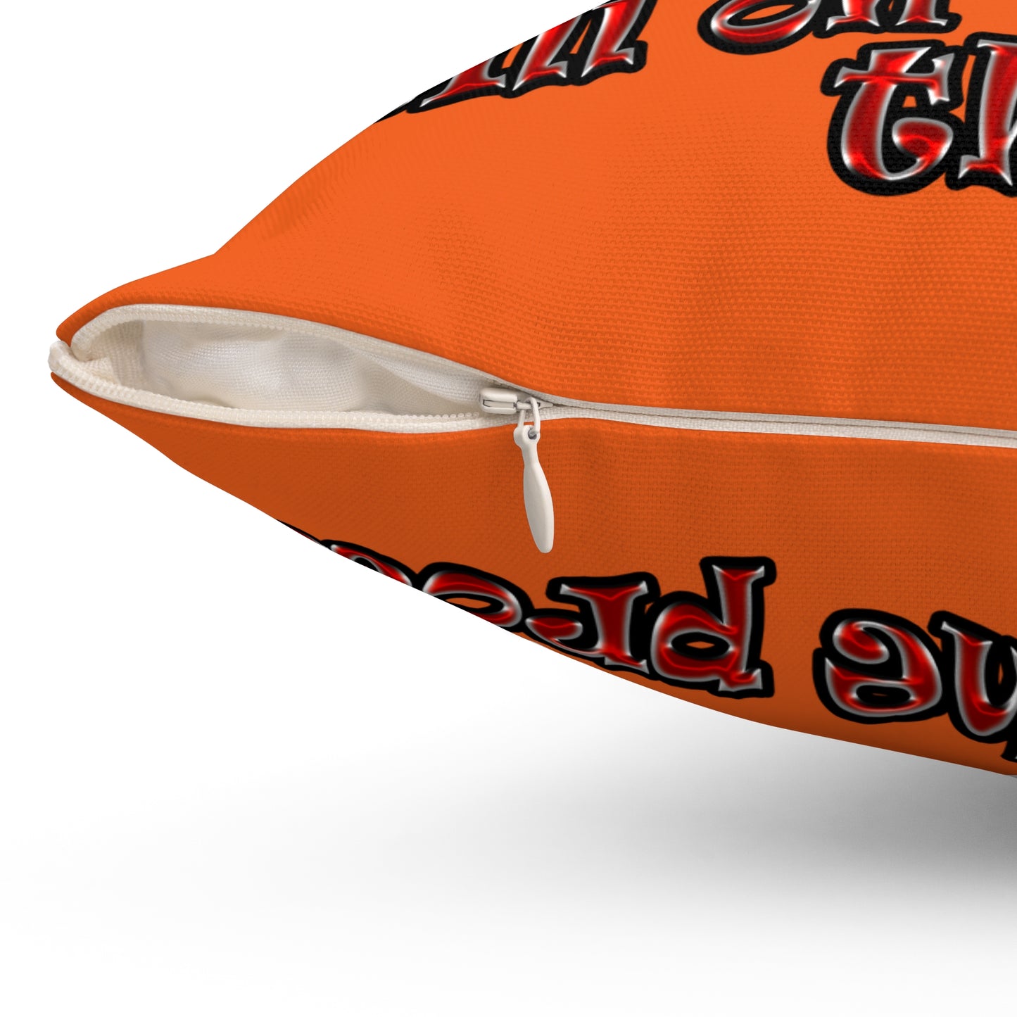 schrodinger's cat - Spun Polyester Square Pillow - (orange)