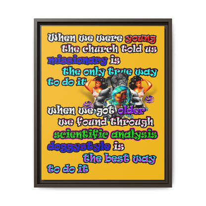 doggystyle - framed canvas art (yellow)