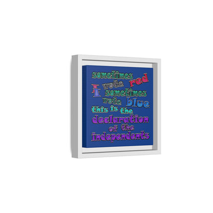 declaration of the independents - framed canvas art (dark blue)