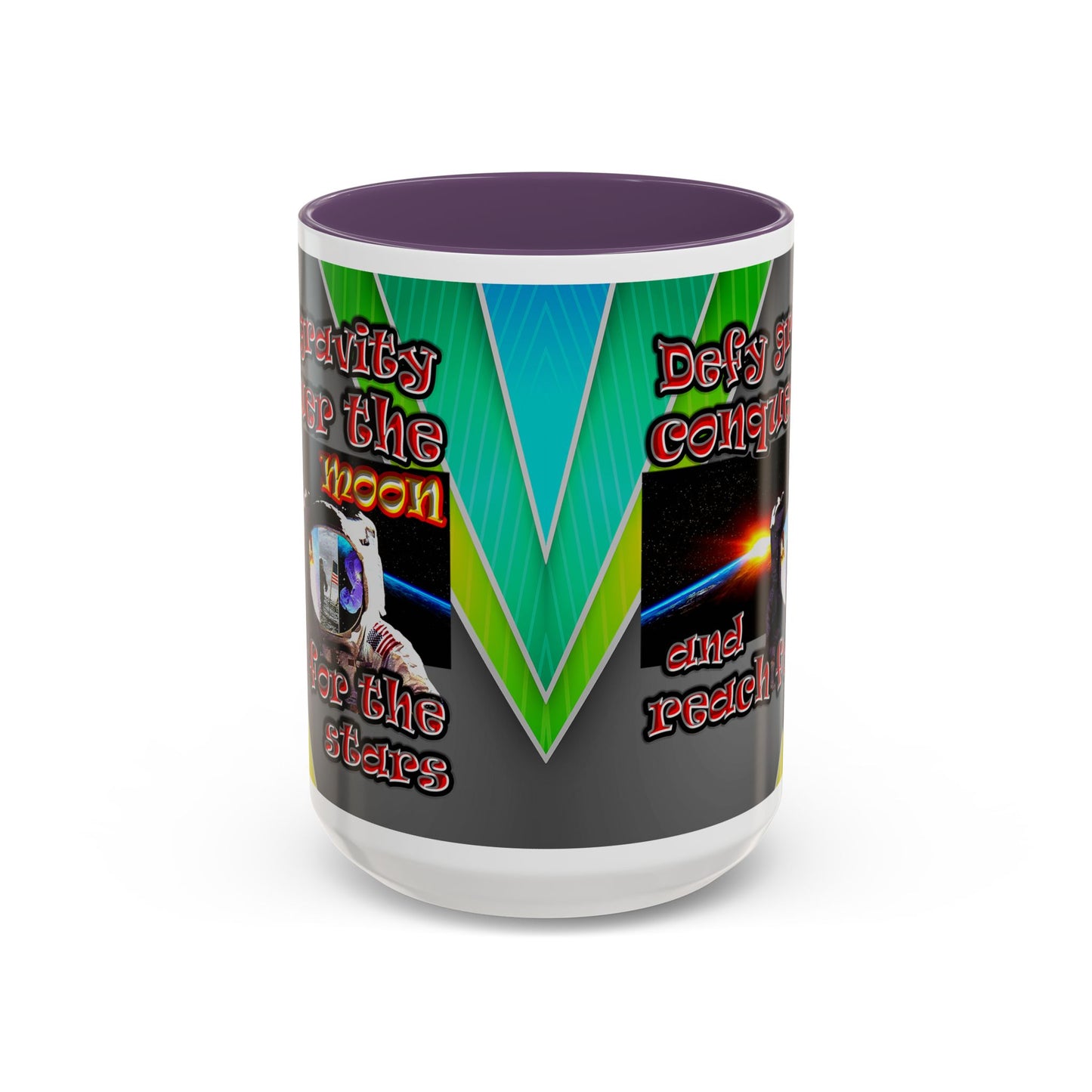 defy conquer reach - Accent Mug (rainbow split)
