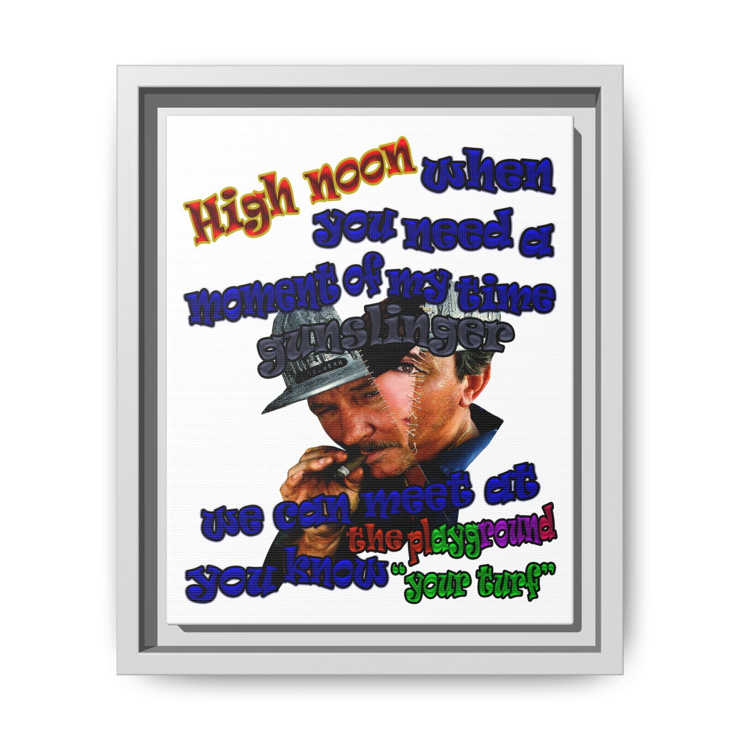 high noon - framed canvas art (white)