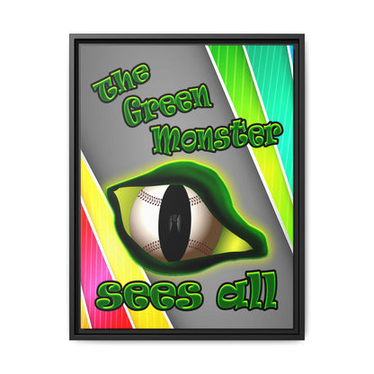 green monster - framed canvas art (rainbow split)