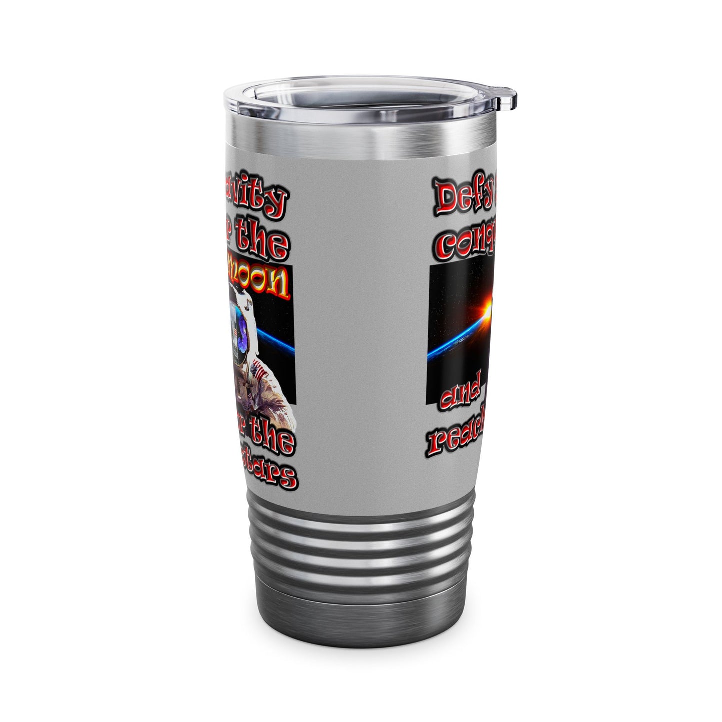 defy conquer reach - Ringneck Tumbler, 20oz (light grey)