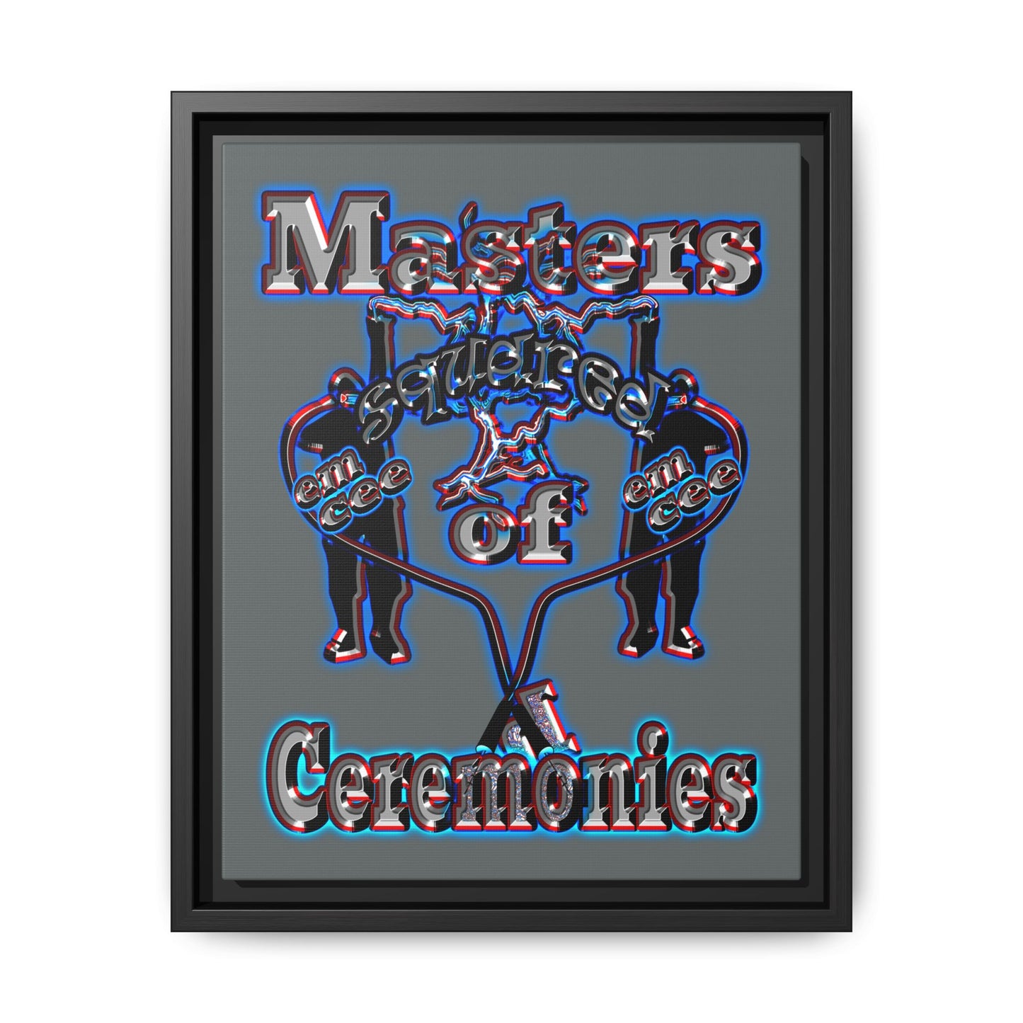 em cee squared - framed canvas art (dark grey)