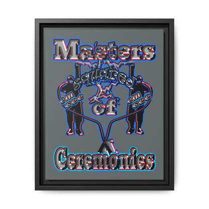 em cee squared - framed canvas art (dark grey)