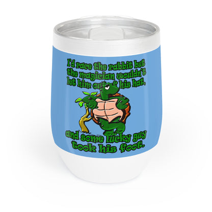 turtle race - Chill Wine Tumbler (light blue)
