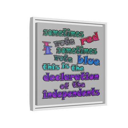 declaration of the independents - framed canvas art (light grey)