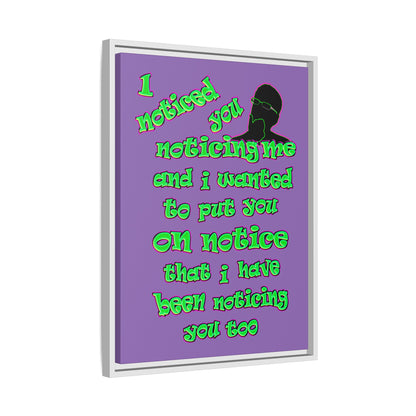 noticed you noticing - framed canvas art (light purple)