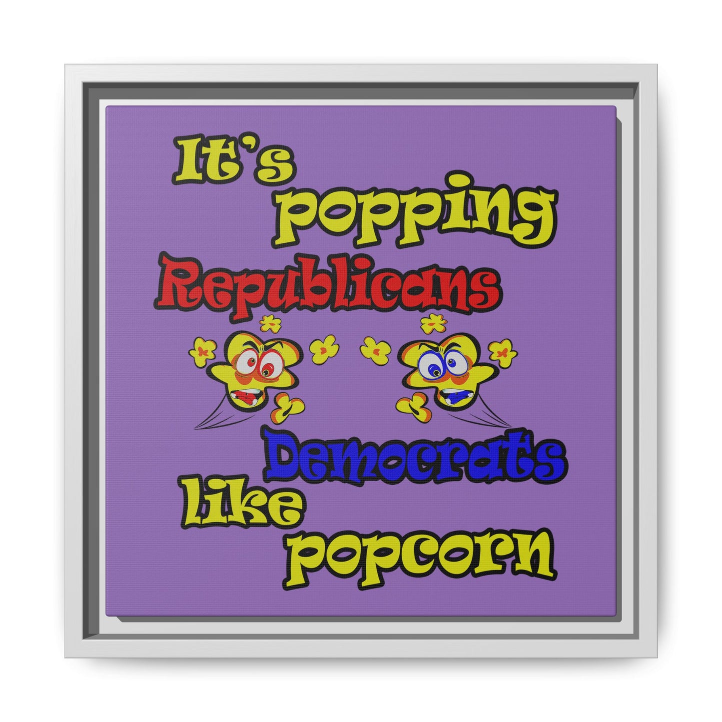 popping like popcorn - framed canvas art (light purple)