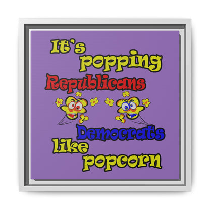popping like popcorn - framed canvas art (light purple)