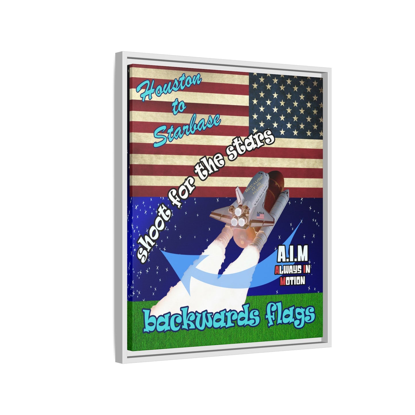 shoot for the stars - framed canvas art ('snoops' background)