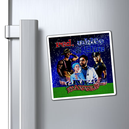 rw&b lives matter - Magnets - ('snoops' background)