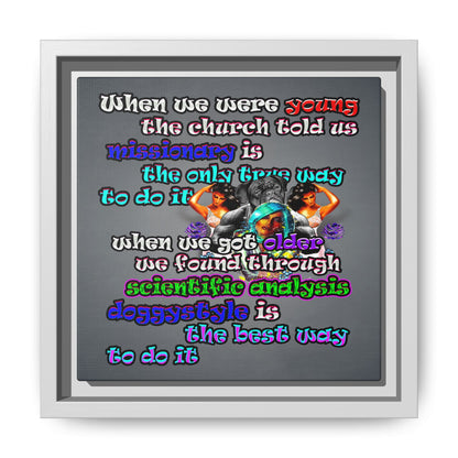 doggystyle - framed canvas art (grey-light grey)
