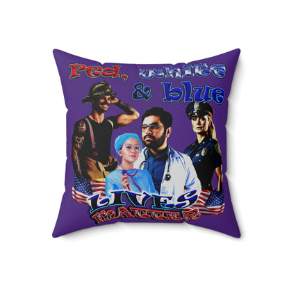 rw&b lives matter - Spun Polyester Square Pillow - (purple)