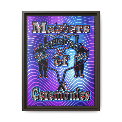em cee squared - framed canvas art (purple wave)